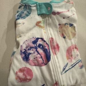 Burt's Bees Baby Watercolor Footie - Blue, Pink, Purple